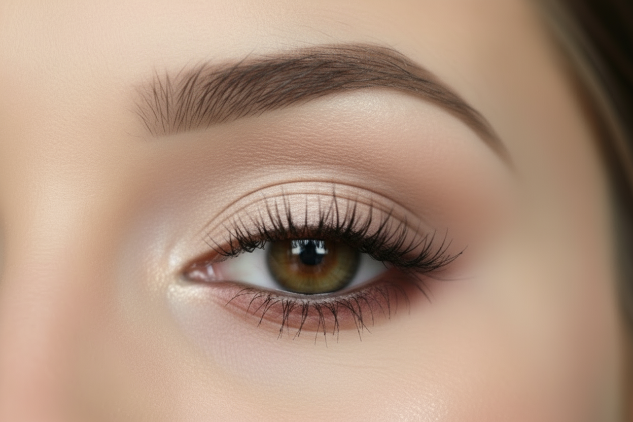 create smokey eye using pinks and creams close up of eye